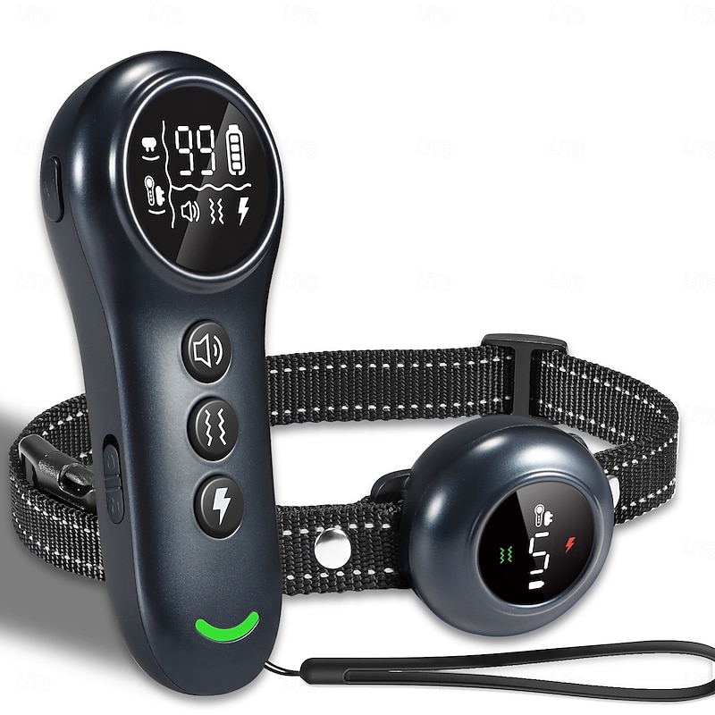 2 In 1 Remote Dog Training Collar Auto Anti Bark Shock Collar Smart Anti Barking Automatic Bark Stop Collar IP67 Waterproof Rechargeable E-Collar