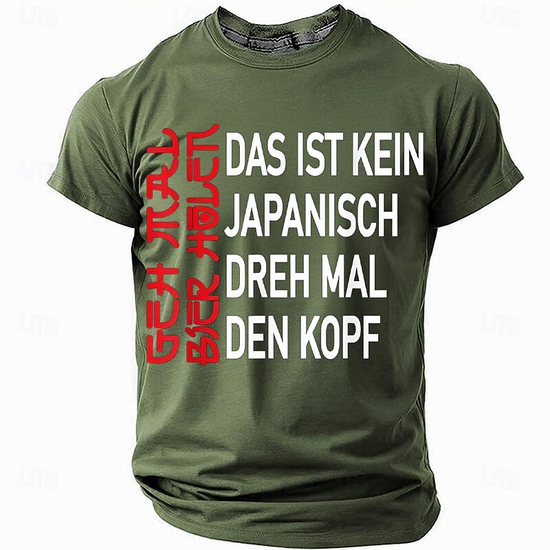 Men's Funny Slang German T Shirt Short Sleeve T shirt 3D Print Crew Neck Shirt Fashion Daily Basic Street Casual Daily Black White Blue Summer Spring All Seasons Clothing Apparel S M L XL XXL XXXL2