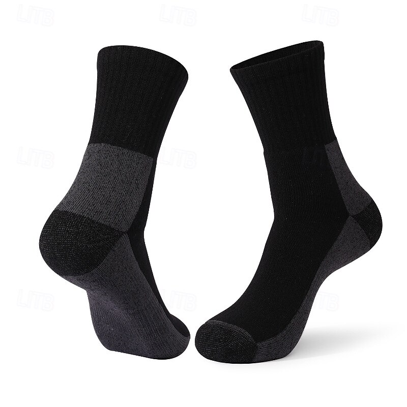 1 Pair Women's merino wool socks Hiking Socks Running Socks Sports Socks Thermal Warm Breathable Anti Blister Sweat-Wicking Winter Outdoor ankle Patchwork Wool Dark Grey Black Army Green for Running3