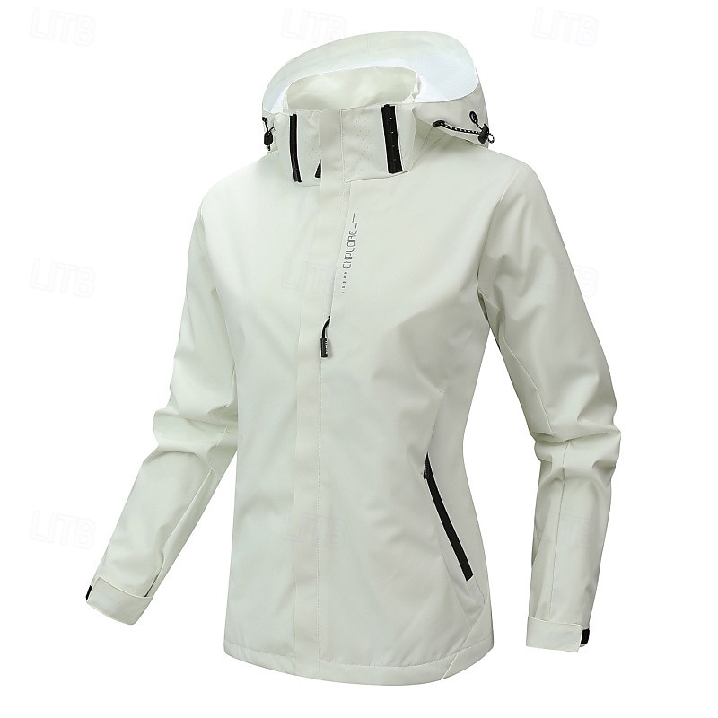 Women's Windbreaker Hiking Jacket rain coat Outdoor Waterproof Windproof Hiking Outfits Hiking Clothes Spring Autumn / Fall Top Camping / Hiking / Caving Running White Pink Purple3
