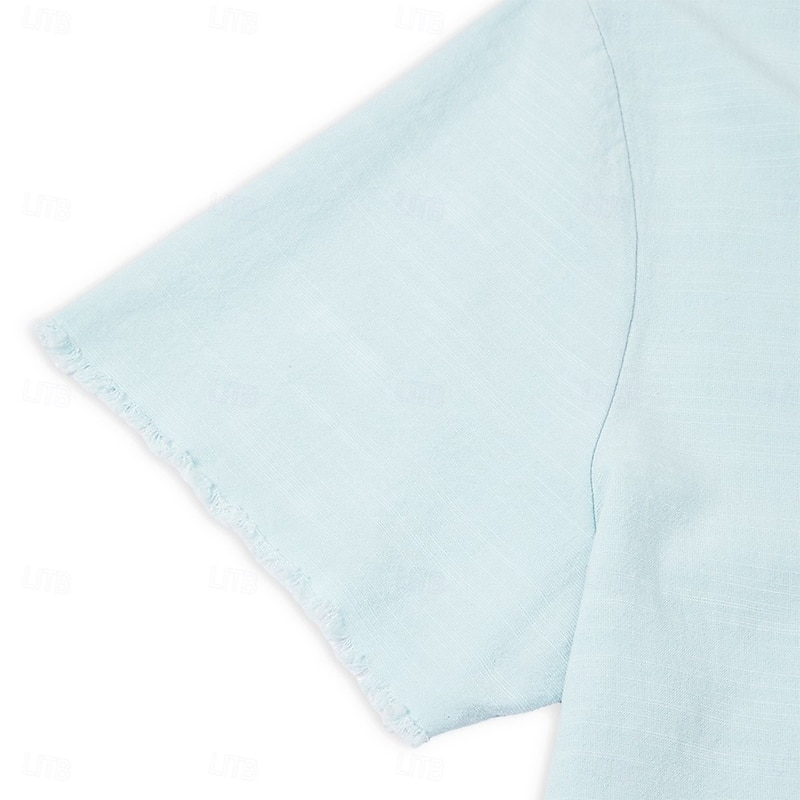 Men's Tee Top Linen T-Shirt Short Sleeve Short Sleeves Crew Neck Summer Plain Fashion Designer Basic Soft Raw Edge Vacation Street Casual White Black Pink Top Tee for Men4