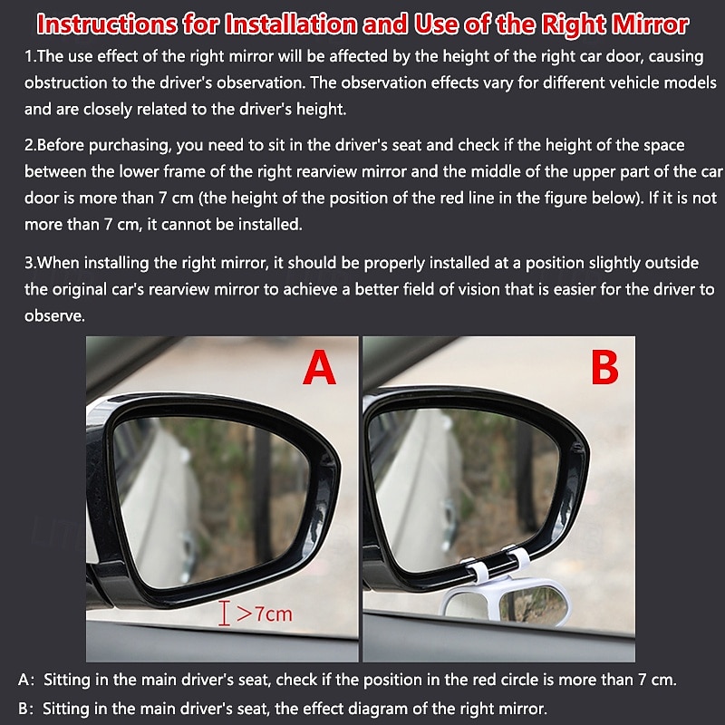 2pcs 360 Rotatable Oval Blind Spot Mirrors  Ultra-Clear Lenses Wide-Angle Front & Rear View Adjustable Mounting Brackets Compatible with Trucks SUVs and Sedans Rear View Mirror Accessories2