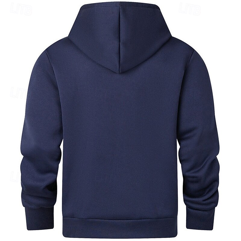 Men's Hoodie Quarter Zip Hoodie Black Wine Navy Blue Camel Hooded Plain Pocket Sports & Outdoor Daily Holiday Polyester Streetwear Basic Casual Spring Autumn / Fall Clothing Apparel Hoodies3
