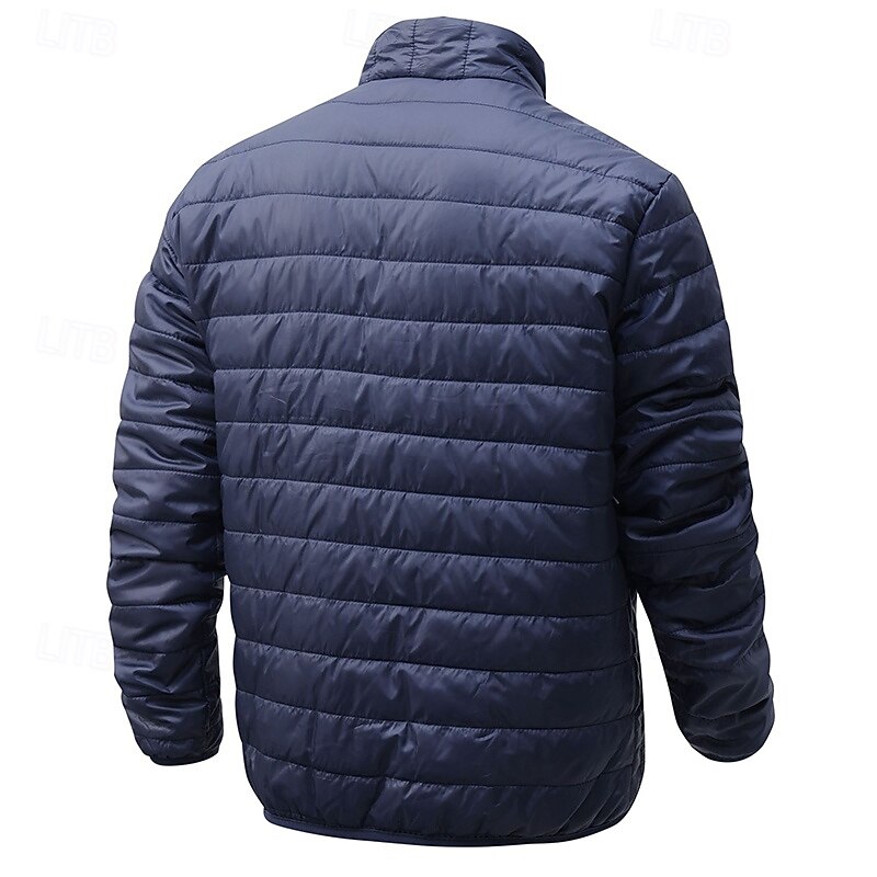 Men's Puffer Jacket Winter Jacket Outdoor Warm Hiking Outfits Hiking Clothes Winter Autumn / Fall Top Camping / Hiking / Caving Running Black Light Grey Dark Blue2