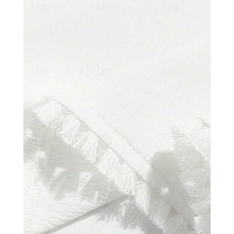 Men's Tank Top Vest Top Undershirt Sleeveless Shirt Sleeveless V Neck Summer Plain Fashion Designer Basic Tassel Vacation Street Going out Black White Top Tee for Men4