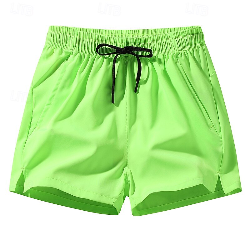 Men's Running Shorts Pocket Elastic Waistband Bottoms Athleisure Gym Workout Quick Dry Breathable Running Yoga Regular Fit Sportswear Activewear Solid Colored Black White Green4