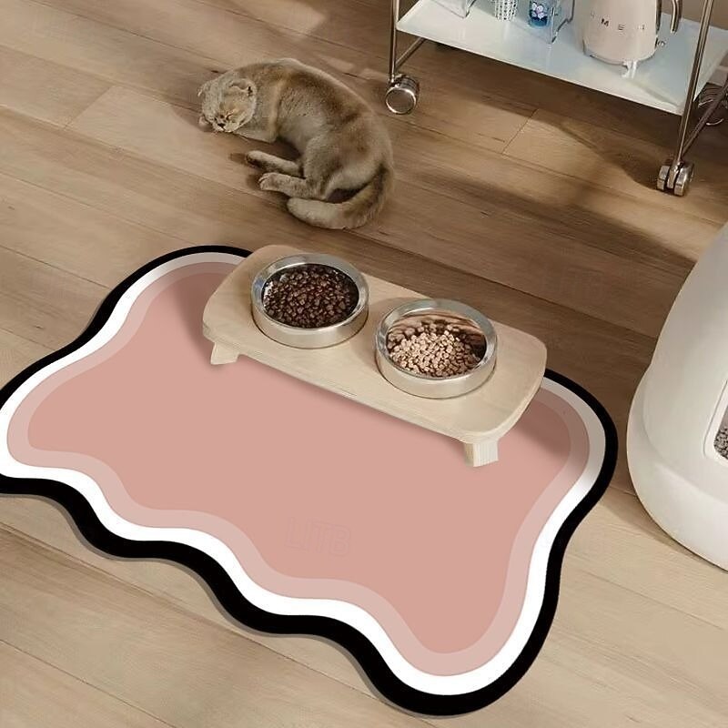 Pet Feeding Mat, Easy Clean, Waterproof, Dog, Cat Mats, Raised Edges, Placemat Tray to Stop Food Spills and Water Bowl Messes on Floor3