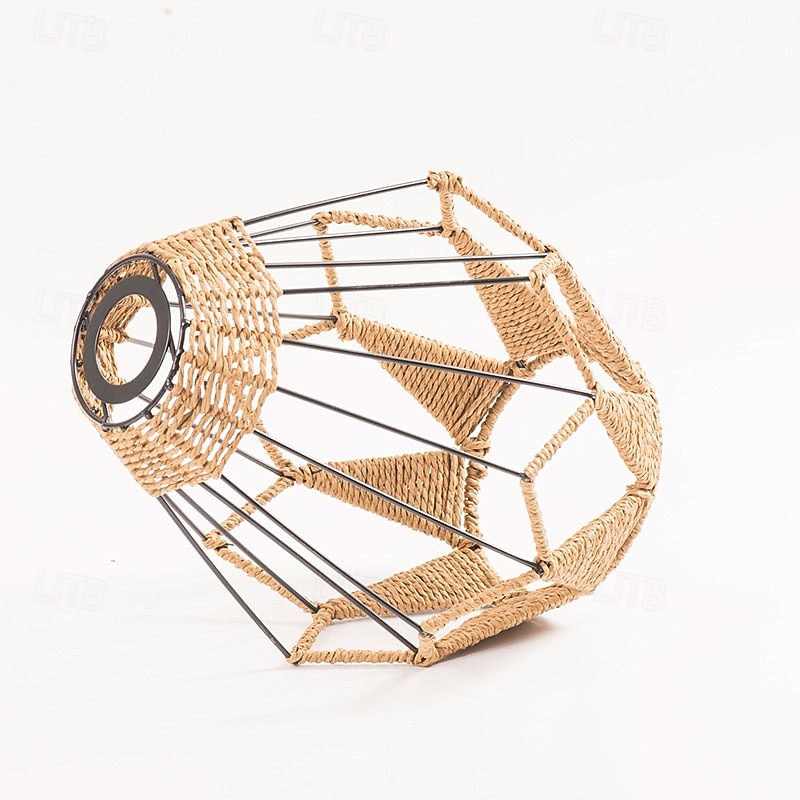 Rattan Lamp Shade Woven Pendant Light Shade Weaved Lighting Chandelier Lamp Cover Ceiling Hanging Light Fixture3