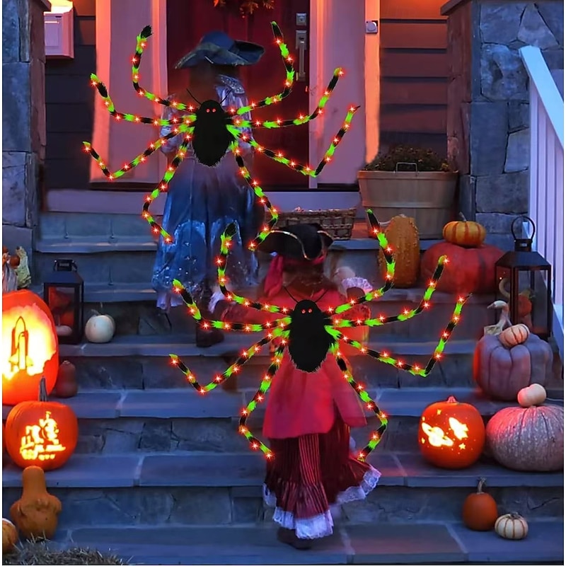 Halloween Large Plush Spider Backpack, Funny Creepy Costume Prop for Kids and Adults, Fluffy Candy Bag for Trick or Treat Party and Cosplay Decoration2