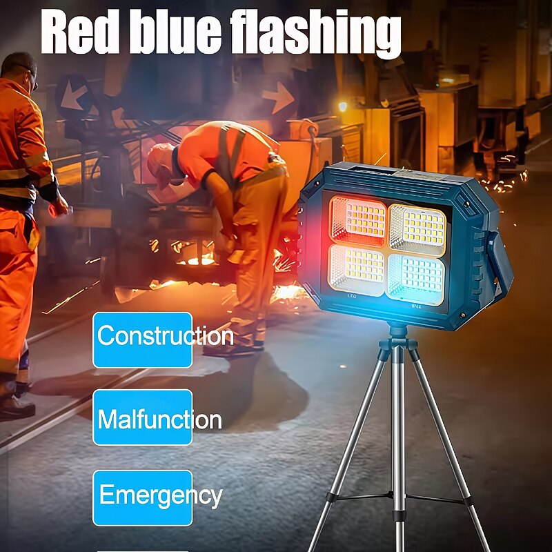 112LED Camping Lights USB Rechargeable Solar Charging Waterproof Flood Light  Portable Outdoor Camping Lantern Home Emergency LED Work Light  1PC4