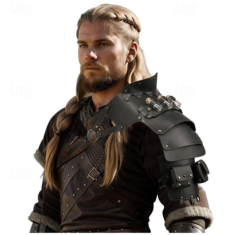 Punk & Gothic Medieval Renaissance Armor Masquerade Warrior Knight Ritter Fancy Dress Men's Viking Masquerade Performance Stage Masquerade Adults' Shoulder Armor2