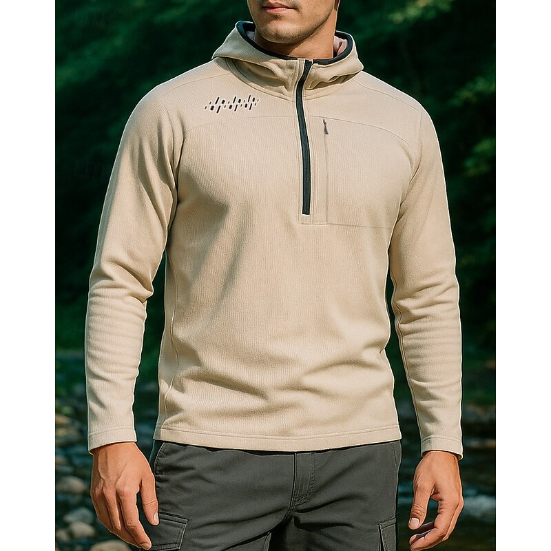 Men's Hoodie Polo Sweatshirt Hiking top Long Sleeve Hoodie Tee Tshirt Top Outdoor Quick Dry Lightweight Breathable Quarter-Zip Polyester Black White Royal Blue Tennis Golf Running3