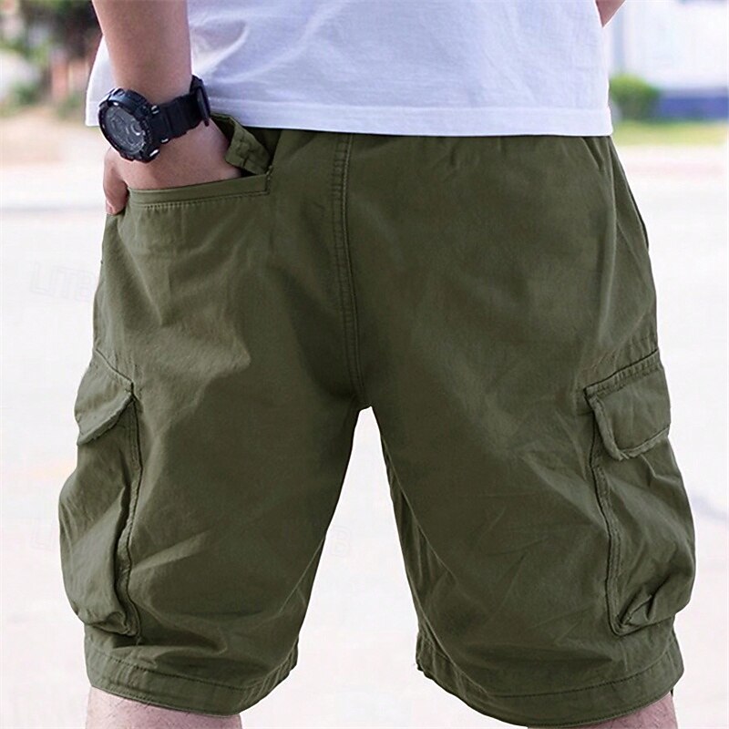 Men's Cargo Shorts Hiking Shorts Summer Outdoor Regular Fit Quick Dry Lightweight Elastic Breathable Shorts Pocket Black Army Green Tennis Golf Running S M L XL XXL2