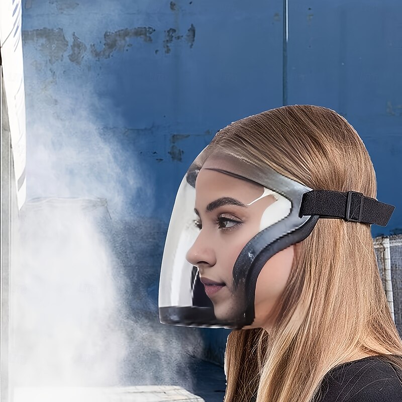 Full Face Protective Mask Adjustable Anti-fog Plastic Mask, Breathable Design, Suitable For Outdoor And Kitchen, Secure Closure - Ideal Gift For Family And Friends, Multifunctional Protective Mask3