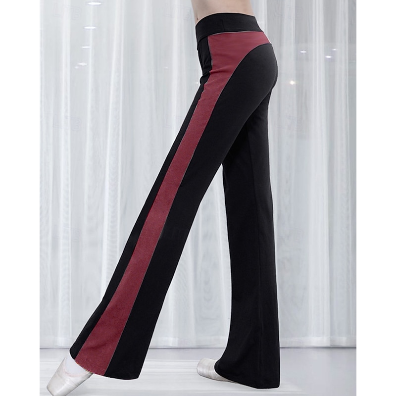 Women's fitness pants Pilates Pants Yoga Pants Contrasting Colors Lightweight High Waist Gym Pilates Zumba Bottoms Red Burgundy Green Lycra Fall Sports Activewear Micro-elastic Loose Fit3