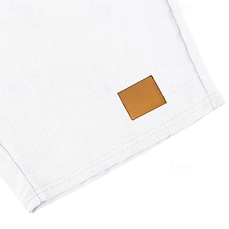 Men's Shorts Linen Shorts Summer Shorts Beach Shorts Drawstring Elastic Waist Straight Leg Solid Color Comfort Breathable Knee Length Outdoor Daily Holiday Vacation Fashion Dark Khaki Black2