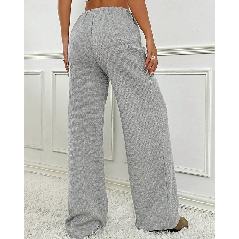 Women's Slacks Pants Trousers Streetwear Casual Full Length Natural Striped Elastic Drawstring Design Comfy Outdoor Comfortable Outdoor Vacation Holiday Brown / White White-Blue Black and White Black4