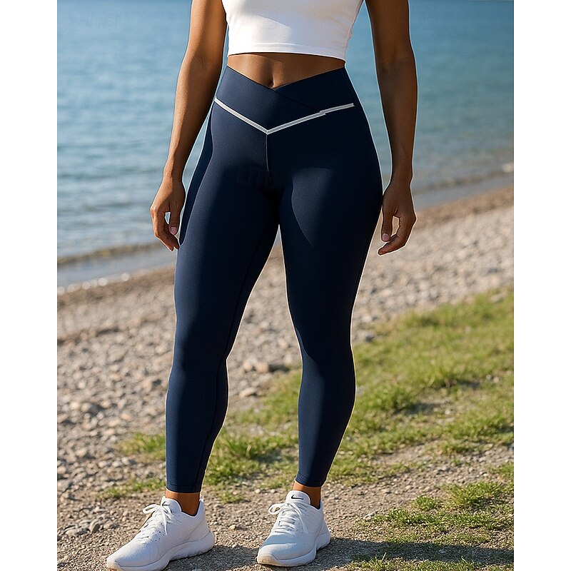 Women's Leggings Running Pants Elastic Waistband High Waist Pants / Trousers Sports & Outdoor Casual Breathable Quick Dry Lightweight Tennis Golf Running Regular Fit Sportswear Activewear Color Block3