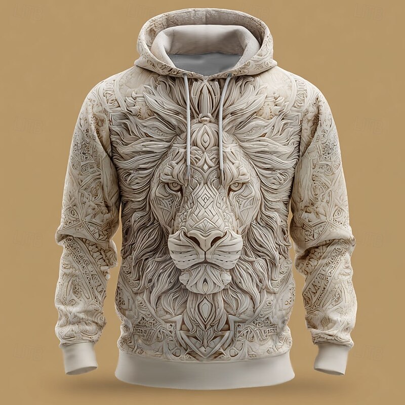 Men's 3D Hoodies Sweatshirt Cool Party Long Sleeve Crew Neck Club Streetwear Yellow Pink Drawstring 3D Fall Winter Designer