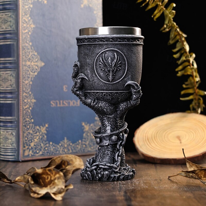Dragon Claw Wine Glass, Vintage Norse Mythology Goblet, Unique Fantasy Cocktail Cup, Gothic Barware for Home Pub or Party Decor - Main Image
