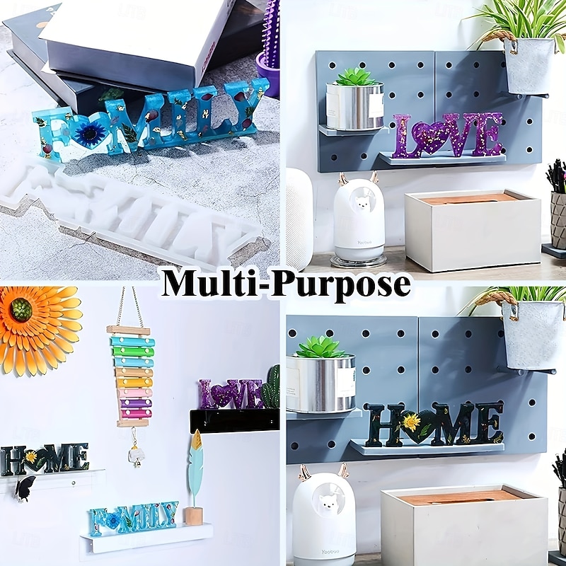 3pcs Silicone Resin Molds with Family Love Phrases Letter Word Epoxy Resin Molds for Resin Art Jewelry Home Decoration/Valentine'S Day Making DIY Handmade Sign Resin Supplie4