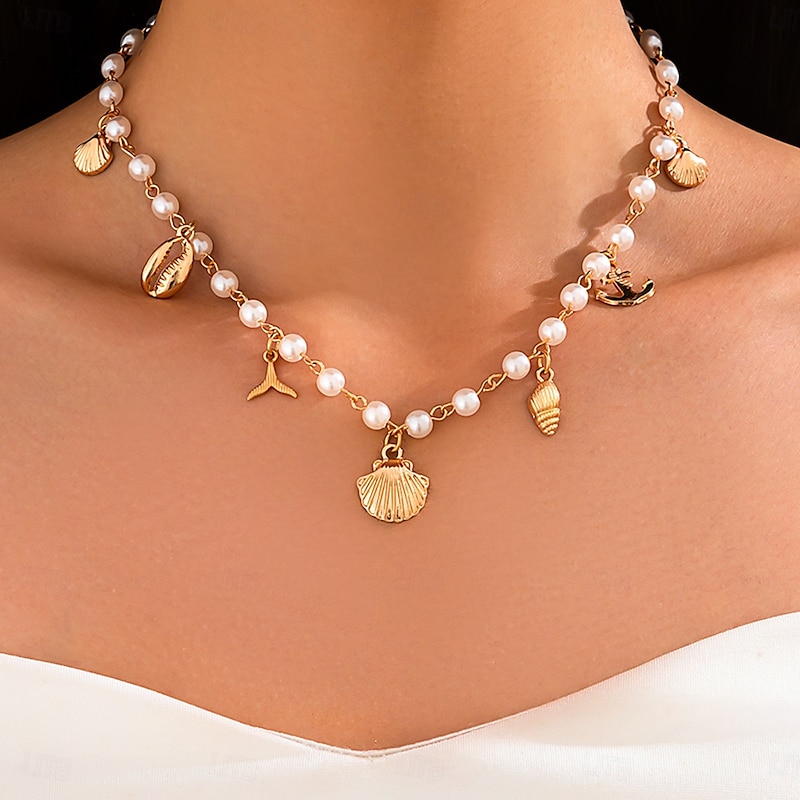 Pendant Necklace Pearl Women's Artistic Tassel Folk Style Beads Wedding Sector Necklace For Wedding Party Daily 2025 - $28.99