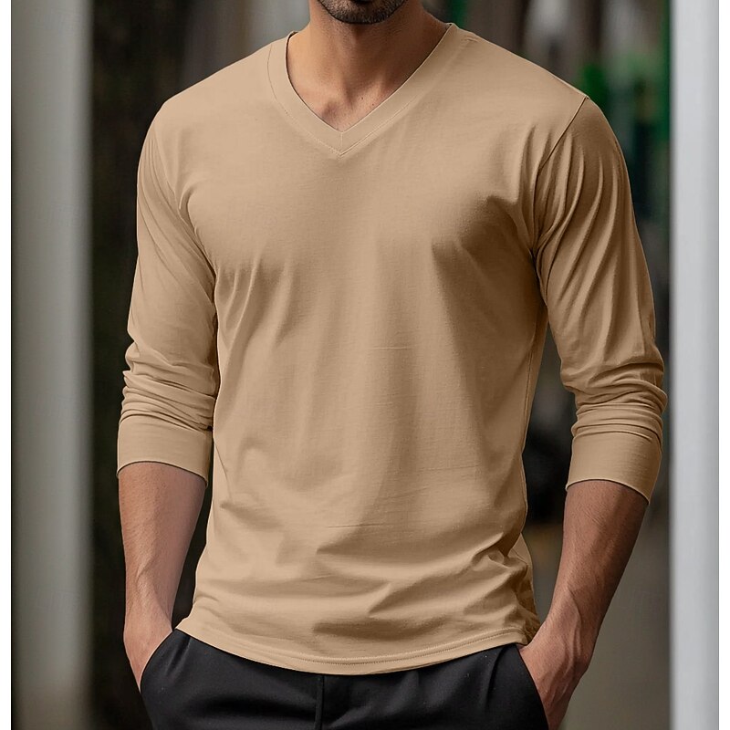 Men's T Shirt Long Sleeve Shirt Long Sleeve Crew Neck Winter Spring &  Fall Solid Color Plain Daily Sportswear Casual Basic Plain Outdoor Causal Casual Dark Grey Black White Top Tee for Men2