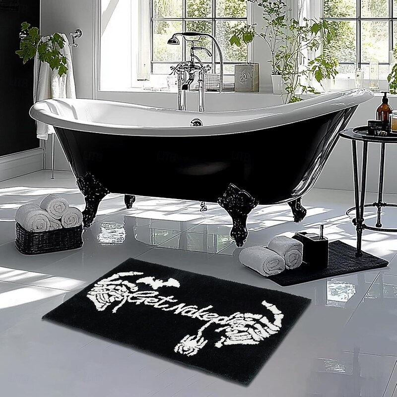 Halloween Skull Welcome Mat, Non-Slip Doormat, Durable and Washable Indoor/Outdoor Floor Rug for Porch, Entryway, and Home Décor4