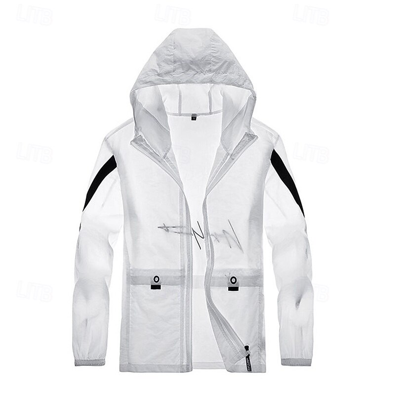 Men's Running Jacket Outdoor Jacket Full Zip Long Sleeve Outerwear Athletic Color Block Sun Protection Quick Dry Lightweight UV Cooling Tennis Golf Running Sportswear Activewear Red / White Black2