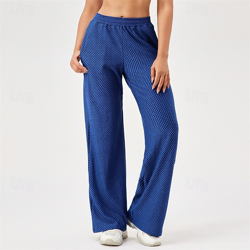 Women's fitness pants Pilates Pants Yoga Pants Three-dimensional honeycomb texture with Pockets Lightweight High Waist Pilates Gym Zumba Bottoms Solid Color Yellow Pink Red Fall Sports Activewear4