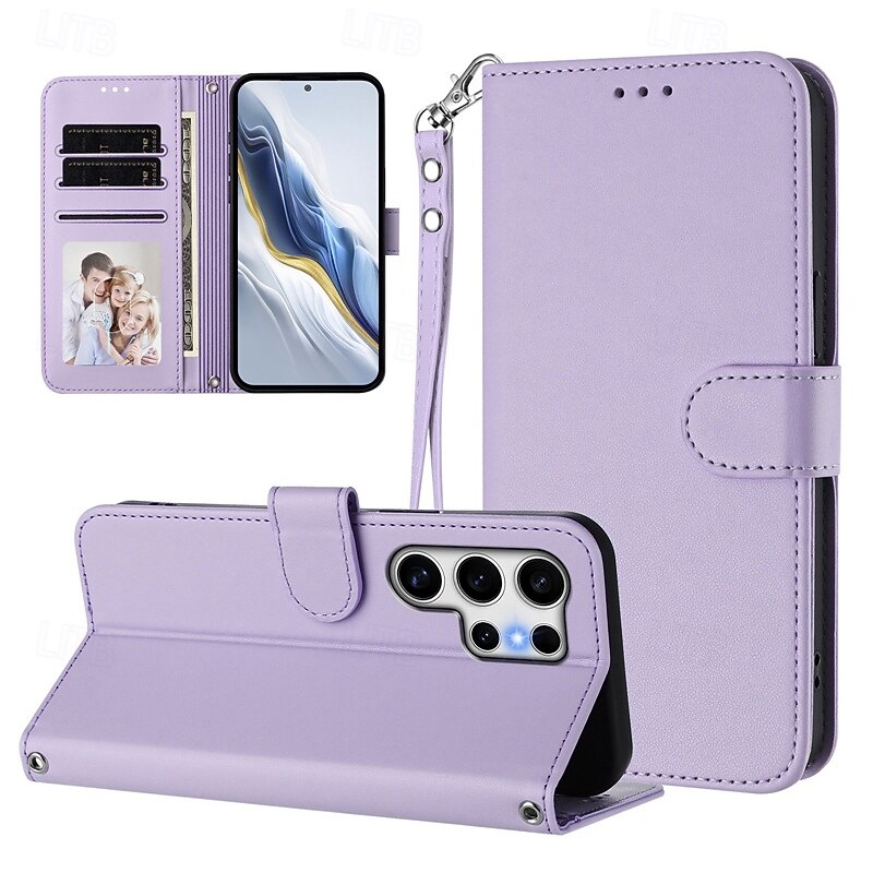 Phone Case For Samsung Galaxy S25 S25 Edge S24 S24 FE S23 Ultra Plus S22 Plus  Ultra A16 A55 5G A35 5G A25 Wallet Case with Stand Holder Magnetic Full Body Protective Retro TPU PU Leather2