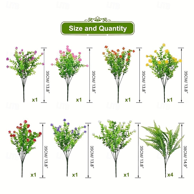 Artificial Outdoor Flowers with Hanging Basket, Hanging Planters Flowers for Spring Summer Front Porch Garden Patio Home Decor4