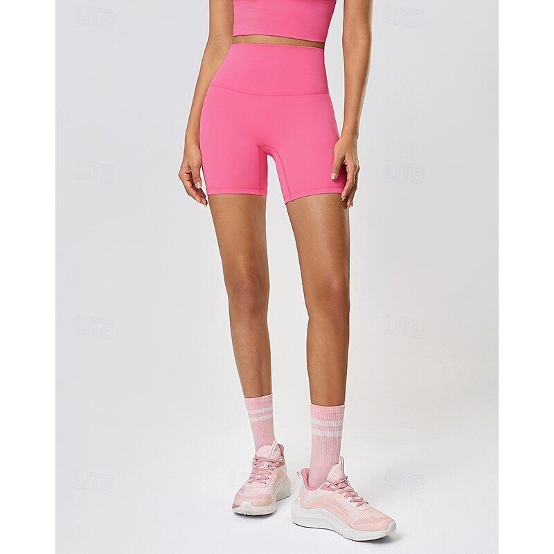 Women's fitness pants Pilates Pants Yoga Pants Lightweight High Waist Gym Pilates Zumba Bottoms Solid Color Violet Dark Pink Light Brown Sports Activewear4