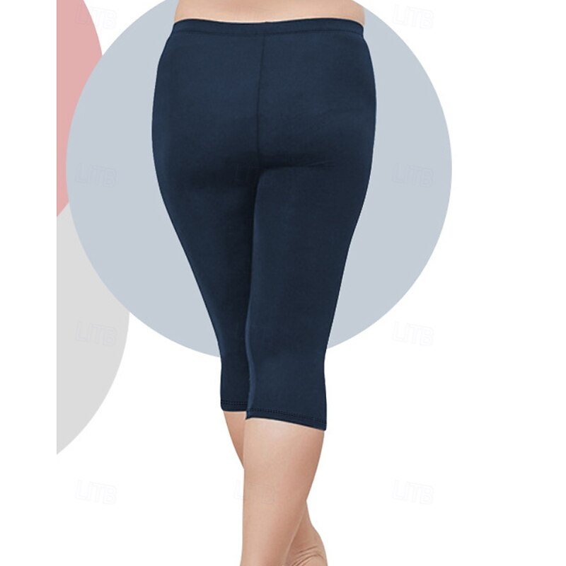 Women's pilates leggings Capri Leggings sport pants Lightweight Pilates Gym Running Capri Leggings Solid Color Dark Grey Black Army Green Plus Size Sports Activewear Micro-elastic3