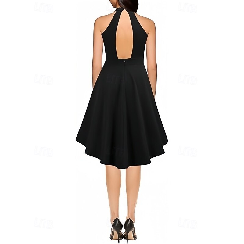 A-Line Wedding Guest Dresses Elegant Dress Wedding Guest Engagement Asymmetrical Sleeveless Crew Neck Stretch Crepe with Pleats2
