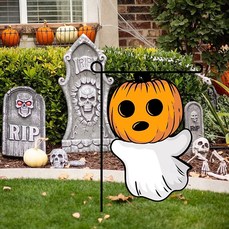 Halloween Garden Flag - Double-Sided Seasonal Yard Banner for Fall Decorations - Durable and Weather-Resistant Polyester Flag for Outdoor Lawn, Porch, or Garden Decor3