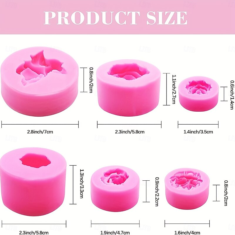 Pink Silicone Fruit Molds 5pcs Pink Silicone Fruit Mold Set - For Candle Decorating DIY Projects Decoration - Orange Strawberry Blueberry Raspberry Pineapple Shapes4