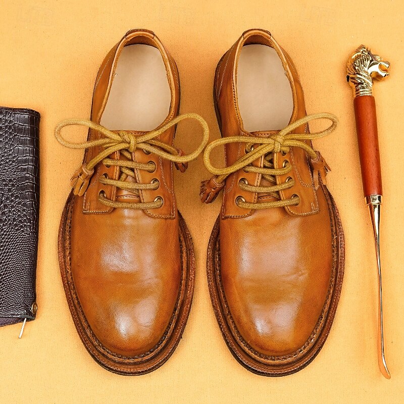 Men's Tan Leather Moccasin Loafers with Tassel Detail and Goodyear Welt - Comfortable and Classy Shoes for Casual and Semi-Formal Occasions2