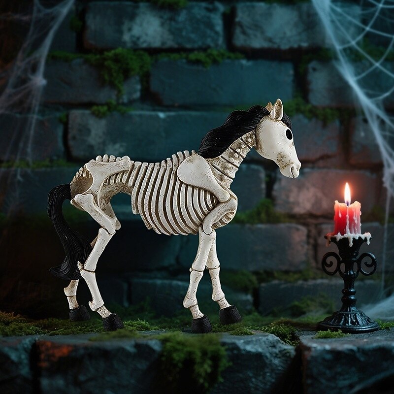 New Halloween Skeleton Skeleton Horse Ornaments Creative Desktop Ghost Festival Atmosphere Decoration Resin Decorative Gifts3