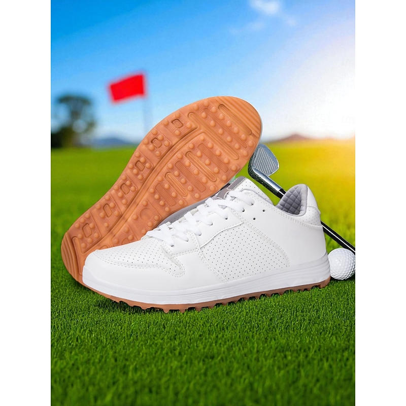 Women's White Athletic Golf Shoes – Breathable Sneakers for Professional Golfing, Driving Ranges and Weekend Competitions4