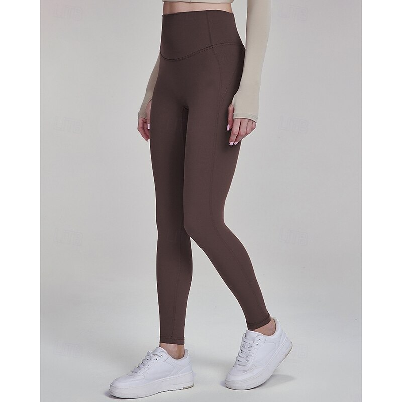 Women's fitness pants Pilates Pants Yoga Pants Reflective Strips Lightweight High Waist Gym Pilates Zumba Bottoms Solid Color Black Red Coffee Fall Sports Activewear3