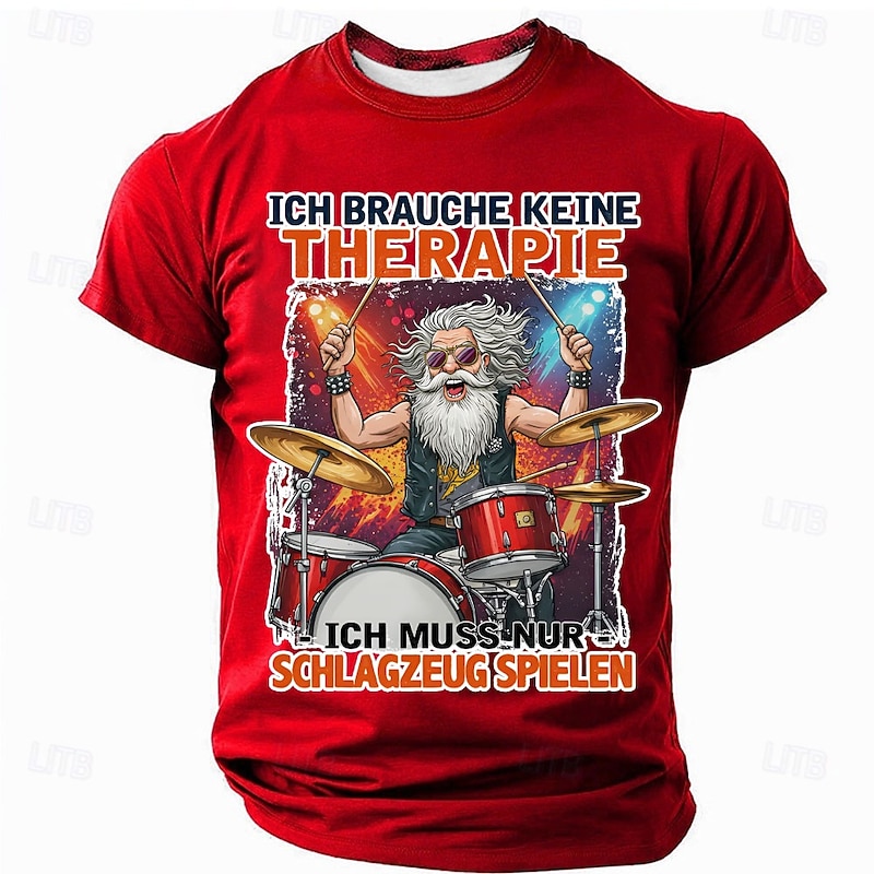 Men's Cartoon German T Shirt Short Sleeve T shirt 3D Print Crew Neck Round Neck Shirt Fashion Daily Basic Street Casual Daily Black Red Blue Summer Spring Clothing Apparel S M L XL XXL XXXL2