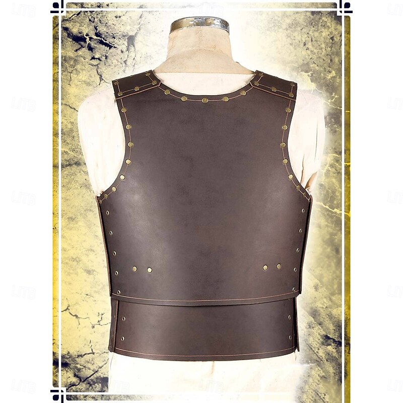 Retro Vintage Medieval Renaissance Armor Chest Guard Knight Ritter Viking Fancy Dress Men's Viking Halloween Carnival Masquerade Party Renaissance Fair LARP Adults' Chest Guard2