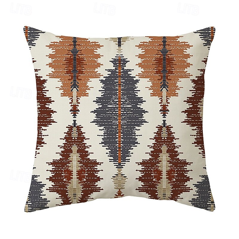 Geometric Western Vintage Decorative Toss Pillows Cover 1PC Soft Square Couch Cushion Case Pillowcase for Bedroom Livingroom Sofa Chair4