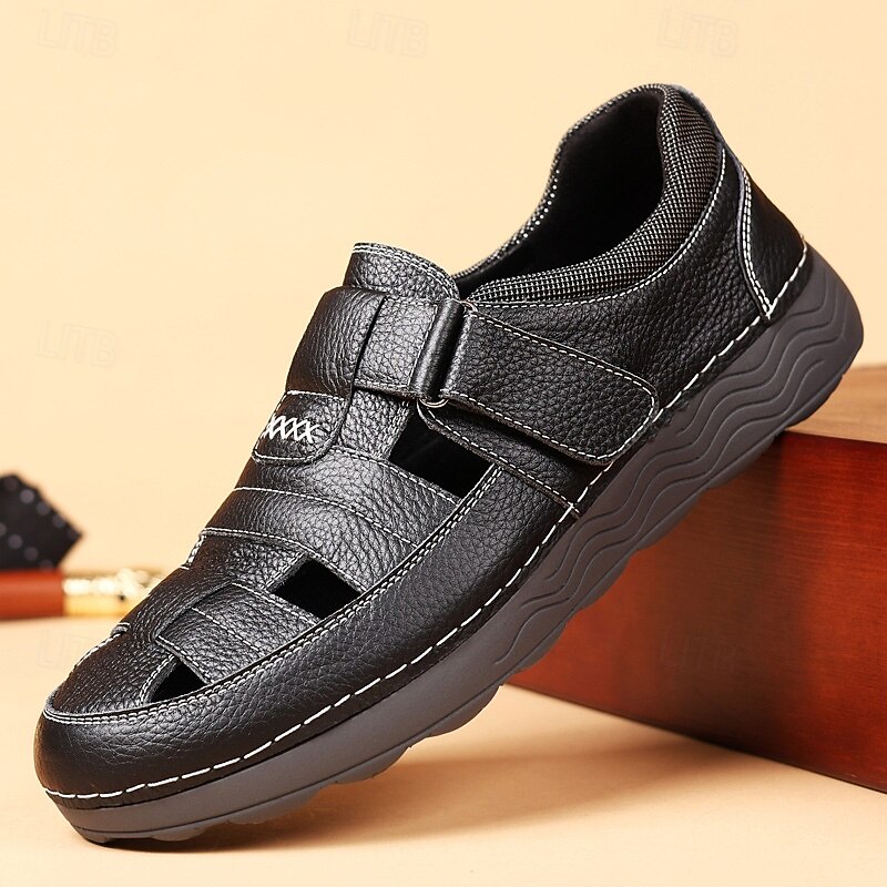 Men's Tan Velcro Strap Sneakers with Breathable Upper and Flexible Sole – Comfortable and Stylish Shoes for Casual Wear and Outdoor Activities4