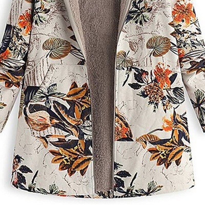 Women's Fleece Jacket Coat Hoodie Jacket Warm Comfortable Zipper Pocket Fashion Modern Casual Geometric Going out Weekend Zipper Regular Hooded Regular Fit Long Sleeve Outerwear Red Orange Winter3