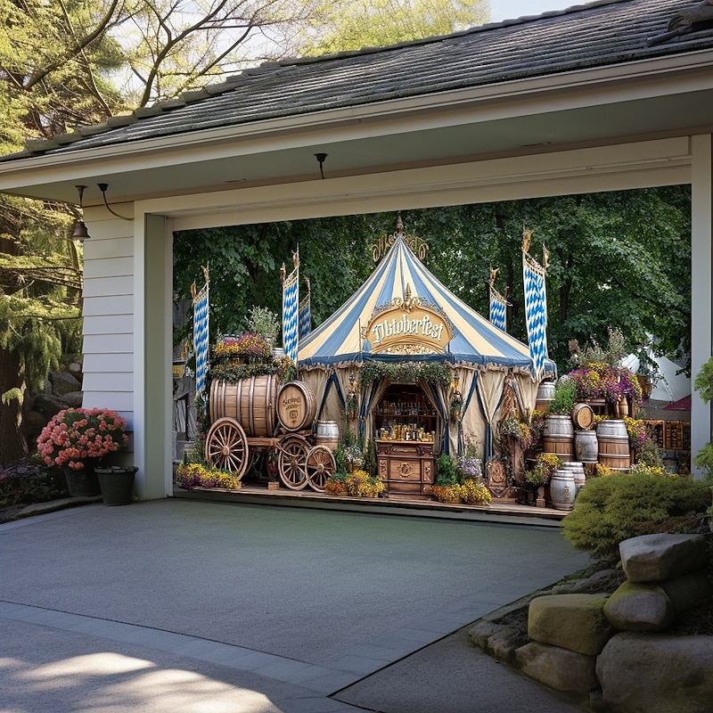 Oktoberfest Outdoor Garage Door Cover Banner Beautiful Large Backdrop Decoration for Outdoor Garage Door Home Wall Decorations Event Party Parade3
