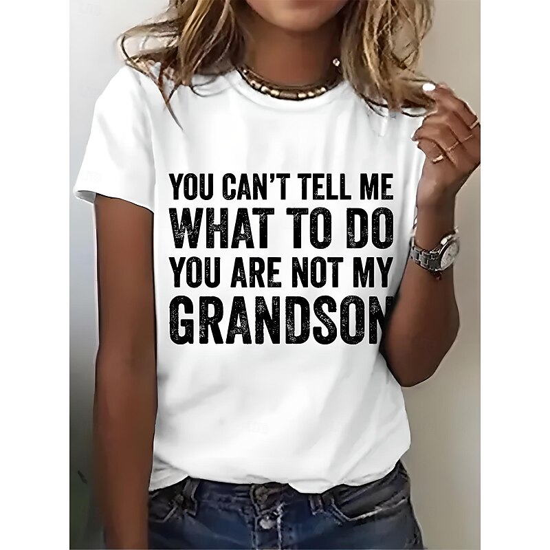 Women's T Shirt Graphic Letter Vintage Stylish Classic Short Sleeve Crew Neck Round Neck Regular Tops Daily Weekend Print Black White Pink Blue Purple Summer Spring