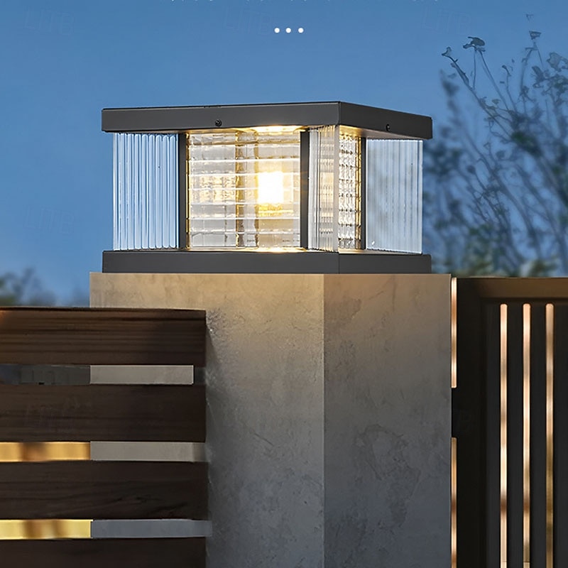 Outdoor Post Lamp 20W Metal LED Pillar Post Lantern Column Light Fixture for Yard Entrance Garden 110-240V3