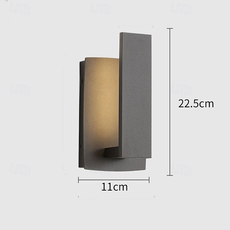 Outdoor LED Wall Light Waterproof IP65 Wall Mount Lighting Fixture Rectangular Black Elegant Frosted White Acrylic Anti Rust Warm White 110-240V4